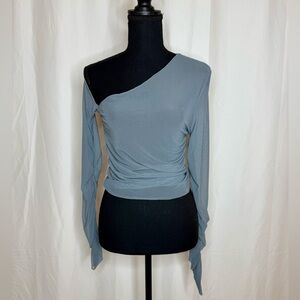 NWOT Elegant One-Shoulder Gray Top